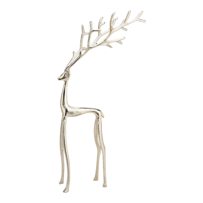 Hjort av metall silver (B/H/D) 29x59x12cm