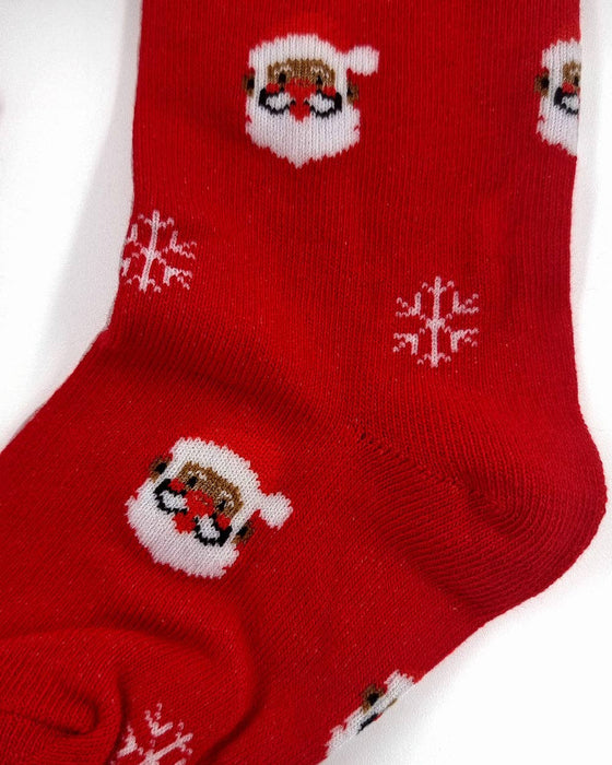 Barnstrumpbyxor - röda med jultomte