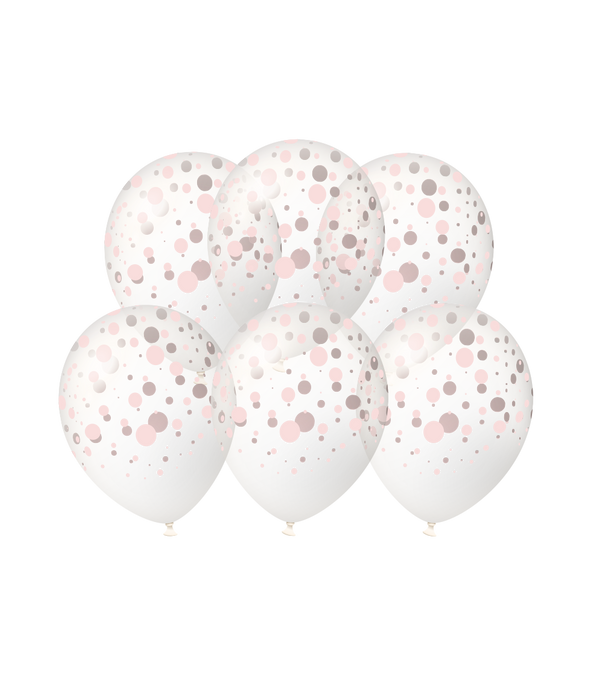 Konfettiprickar ballonger - Roséguld