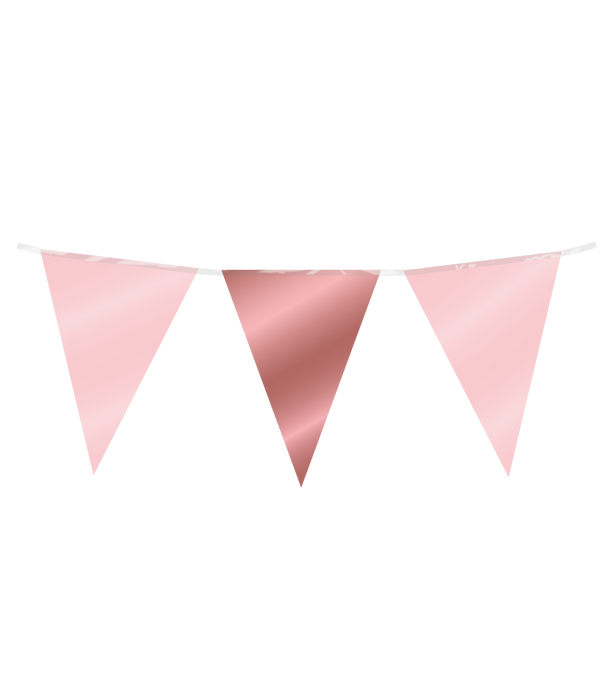 Partyflagga folie - Rosa roséguld