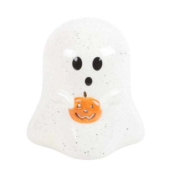 Spökformad värmeljushållare med pumpa
