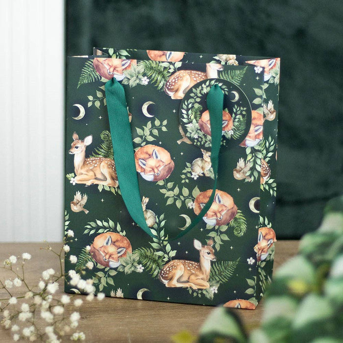 23 cm medelstor fawn och vänner skogsdjur tryckt presentpåse
