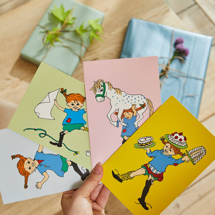 Pippi - Vykort med Kuvert - Blå