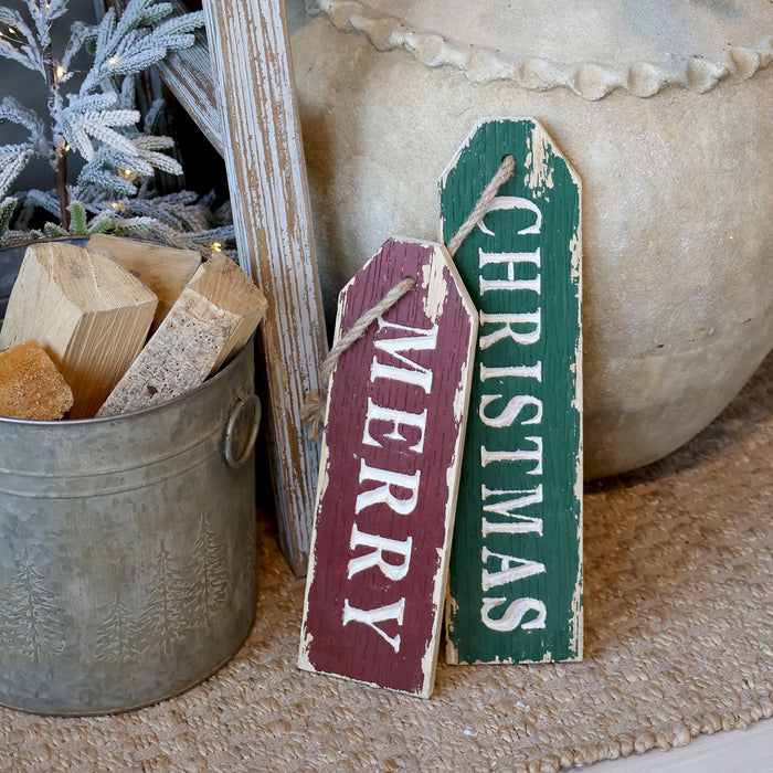 Signs Merry Christmas set of 2