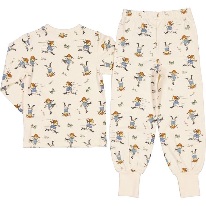 Pyjamas tvådelad Pippi Långstrump soft beige