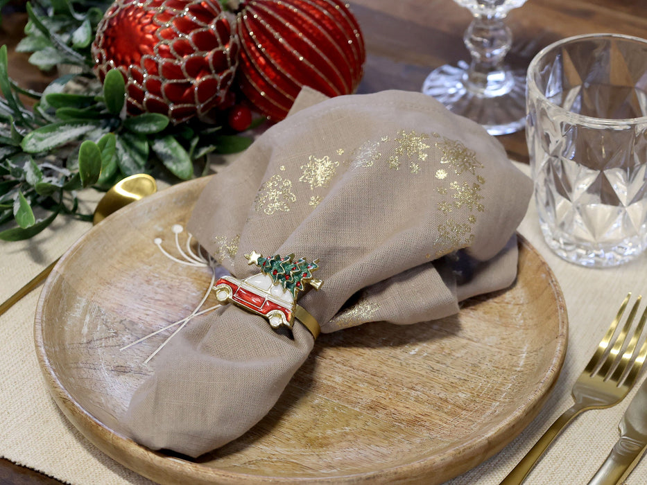 Napkin Ring w. car & Christmas tree