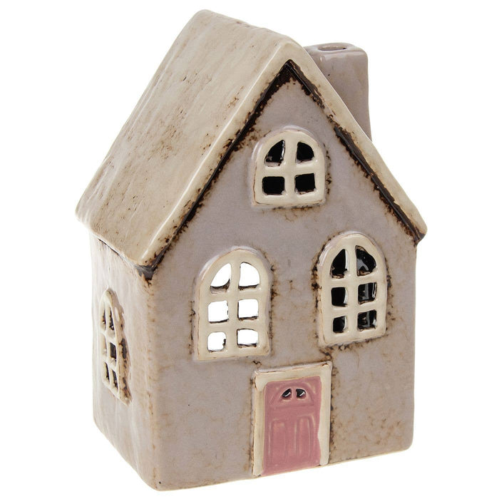 Village Pottery Cottage ljushållare i blekgrått för värmeljus