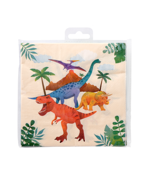 Servetter med dinosaurietema