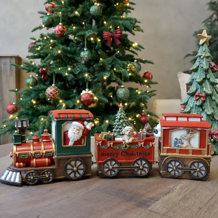 Noël Christmas Train w. 2 carriages & LED