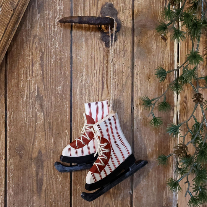 Vintage Ice Skates w. stripes