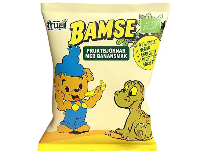 Bamse Luomu Banaaninmakuiset Hedelmänallet 40 g
