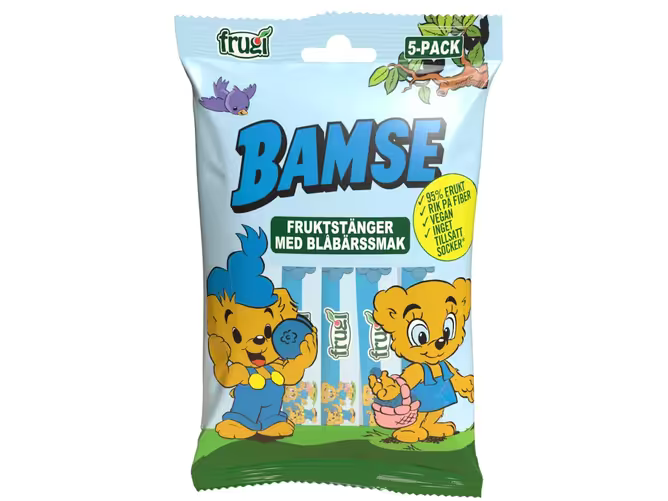 Bamse Mustikanmakuiset Hedelmäpatukat 5 15 g