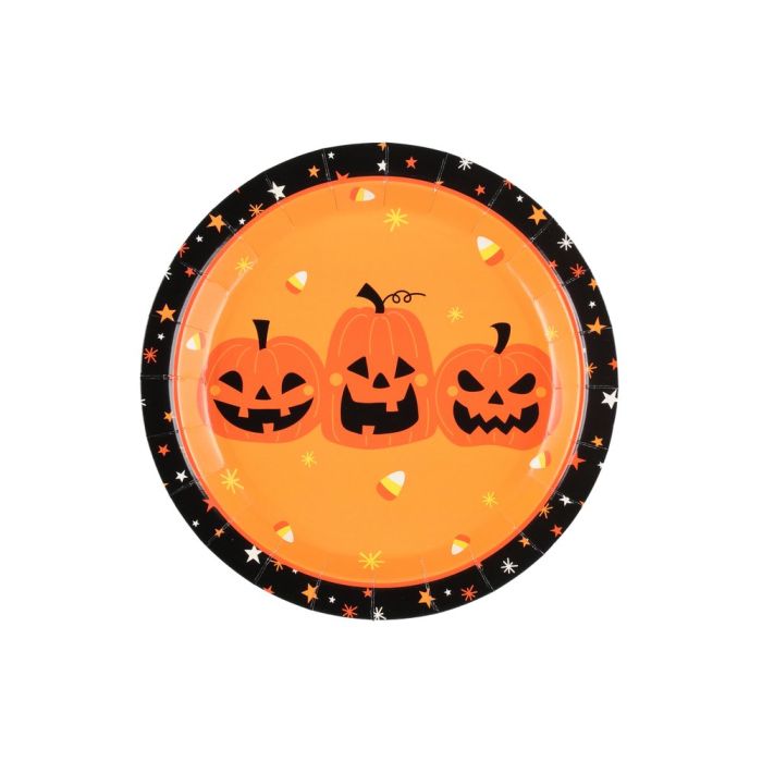 Festi Halloween kertakäyttölautanen kurpitsa 23 cm 6 kpl