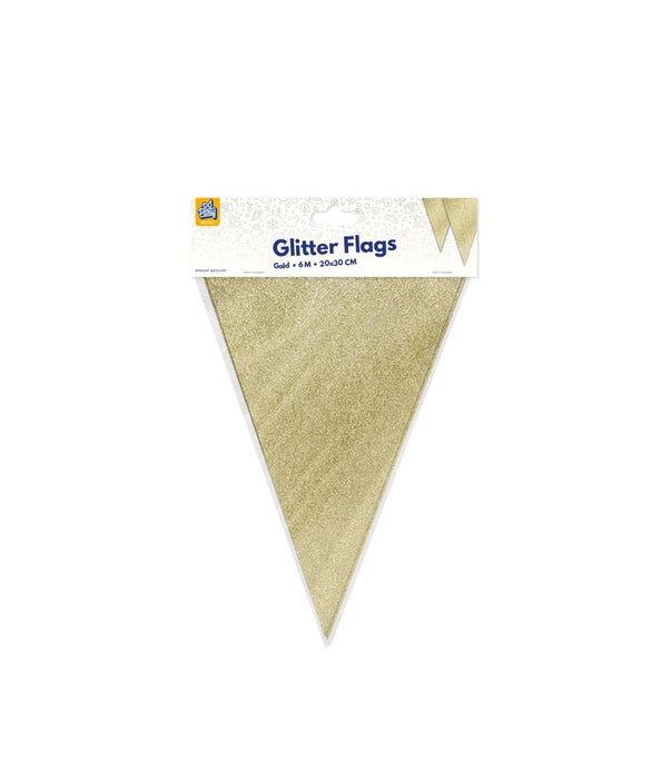 Glitterflaggor 20 x 30 cm - Guld