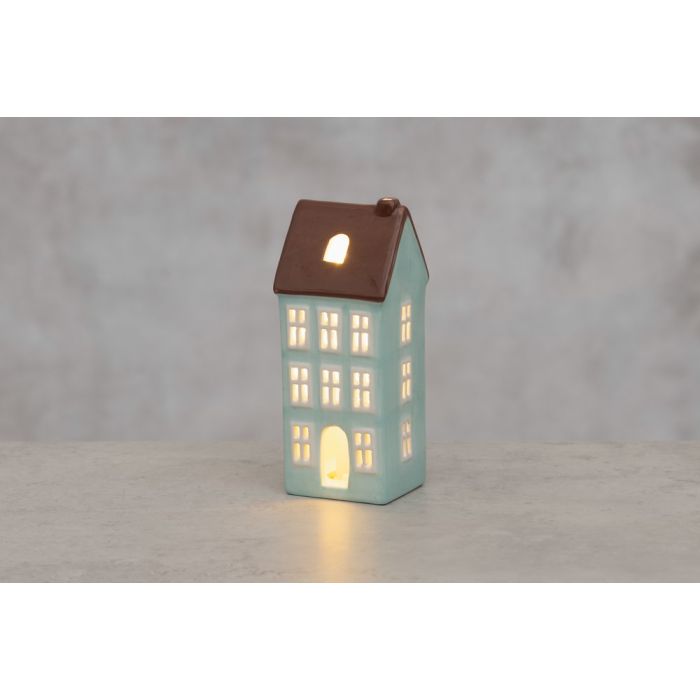 Finnlumor Talolyhty LED-valoilla Copenhagen vaaleansininen 19 cm
