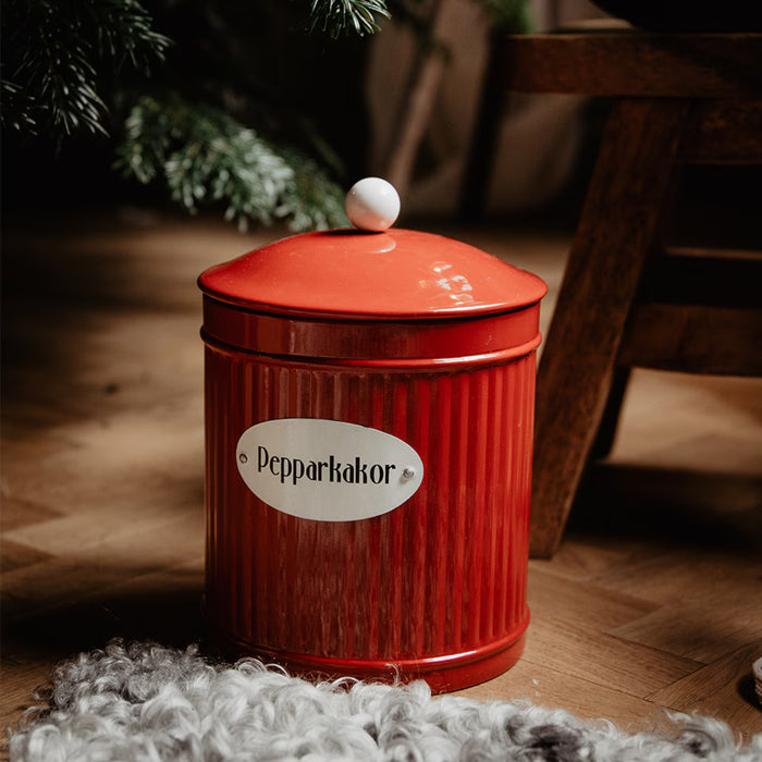 Plåtburk Hugo Pepparkakor Röd