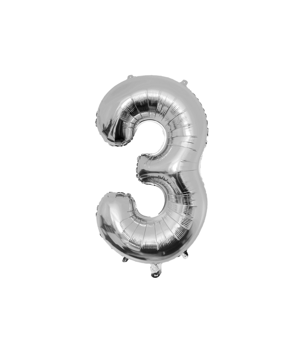 Folieballong 86 cm. - No.3 Silver