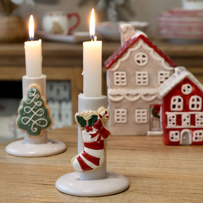 Candlestick w. christmas stocking