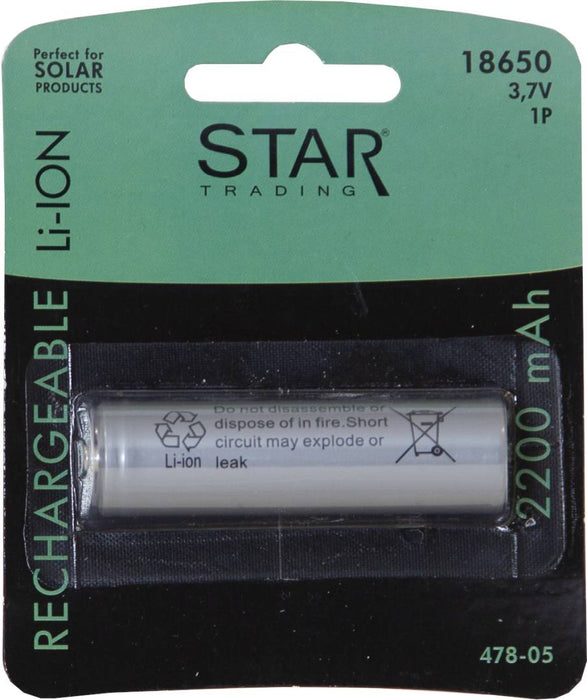 Laddbart batteri 18650 3,7V 2200 mAh Li-ion