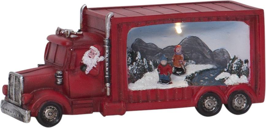 Merryville lastbil bordsdekoration 21 cm röd