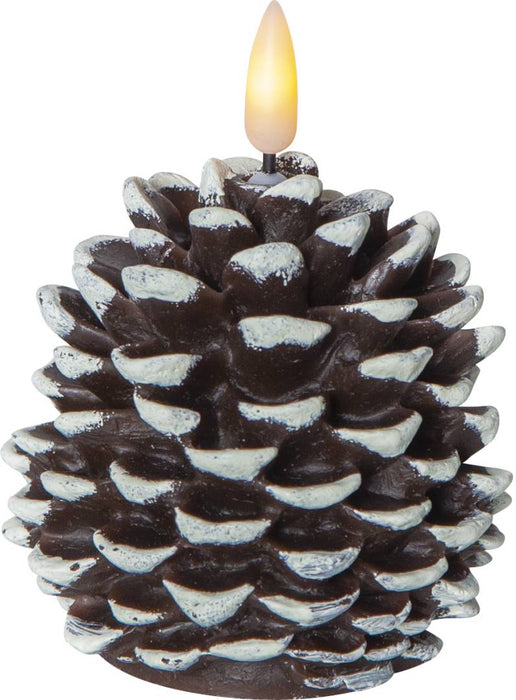 Flamme Cone LED ljus 10,5cm brun