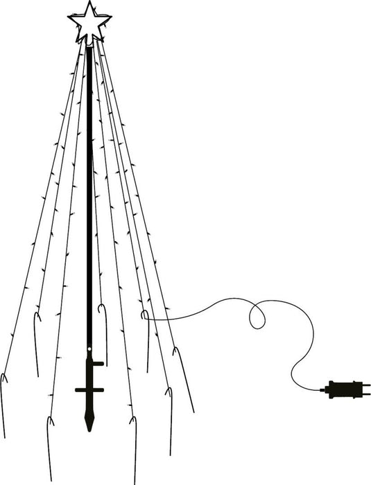 Spiky gran utomhusdekoration 90cm svart