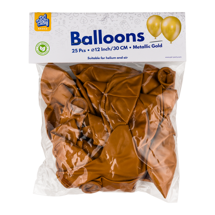 Ballonger metallic 25 st. - Guld