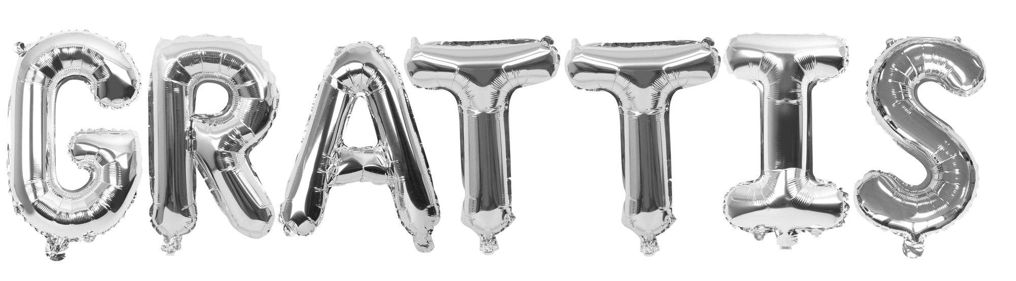 Folieballong, GRATTIS, 40cm, Silver