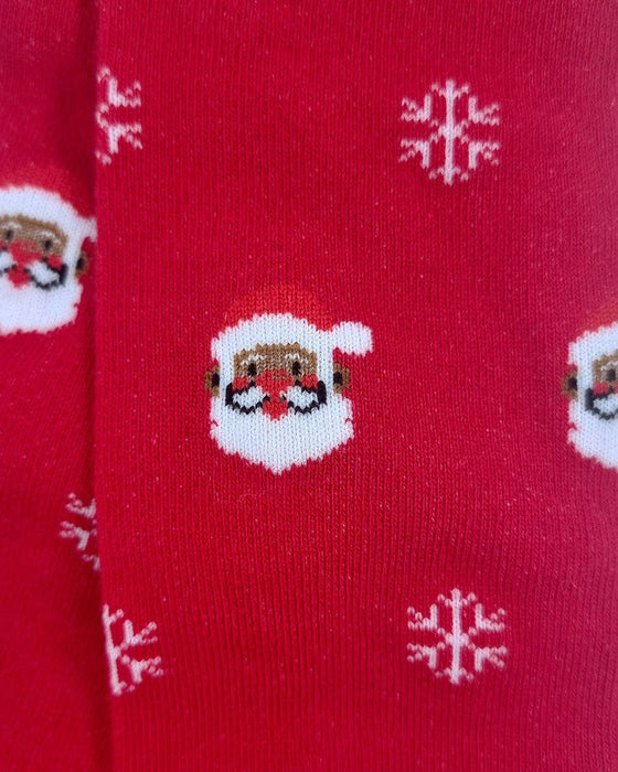Barnstrumpbyxor - röda med jultomte
