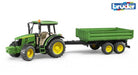 Bruder John Deere 5115M traktori kippiperävaunulla - Primica Tools