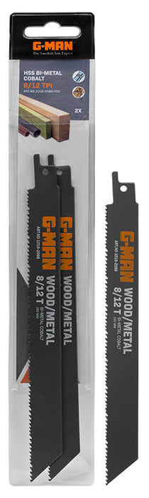 PURKUTERÄ BI-METALLI 200x19x1,3mm 8-12TPI 2 Kpl GM - Primica Tools