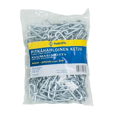 Haklift Kuumasinkitty pitkähahloinen ketju 6mm 5m - Primica Tools