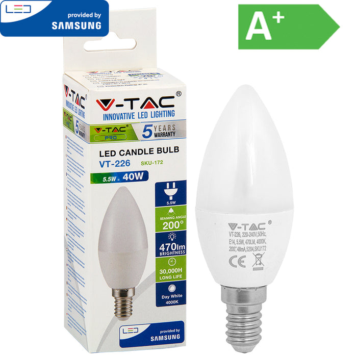 LED POLTTIMO 5,5W E14 4000K 470LM CANDLE - Primica Tools