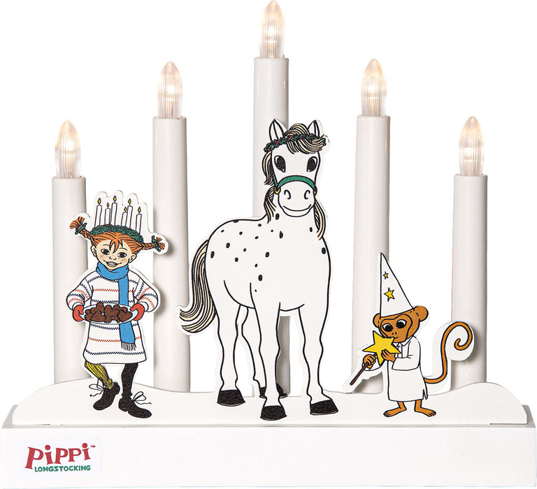 Pippi Lucia ljusstake 24,5 cm vit