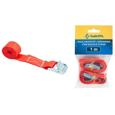 Haklift Pikalukkovyö 1m Nauha 25mm punainen - Primica Tools