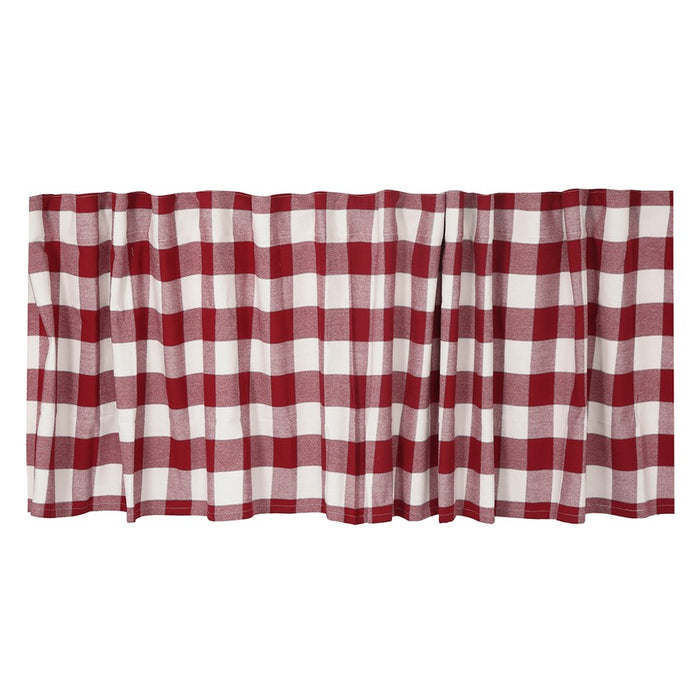 RECYCLED VALANCE CURTAIN TED, DARK RED/BEIGE