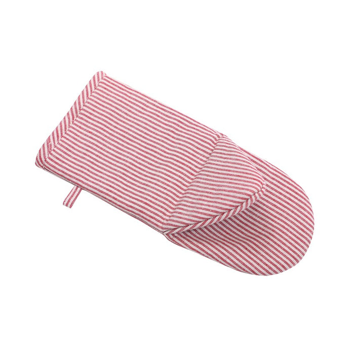 RECYCLED OVEN GLOVE BOSSE, DARK RED/LINEN