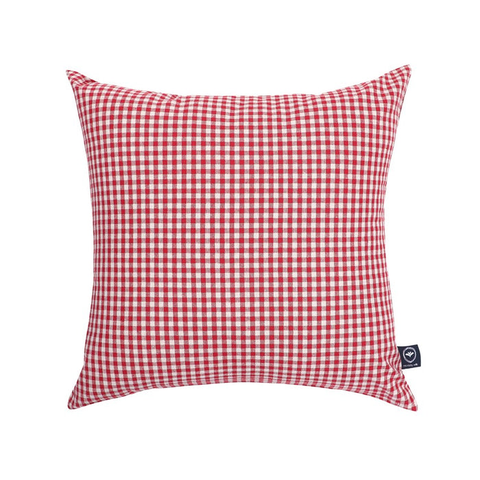 RECYCLED CUSHION COVERS MADICKEN, DARK RED/LINEN 45x45cm