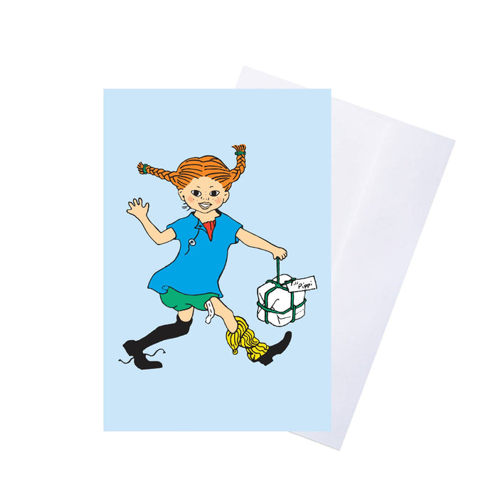 Pippi - Vykort med Kuvert - Blå