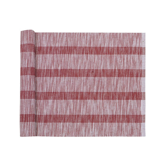 RECYCLED TABLE RUNNERS MINNA, WINE RED/GREY