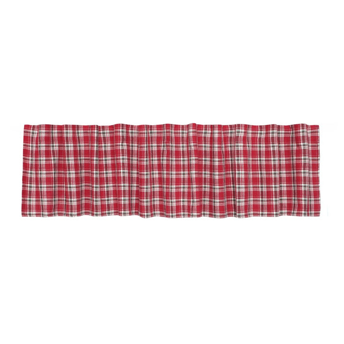 RECYCLED VALANCE CURTAIN VIVI, DARK RED/LINEN