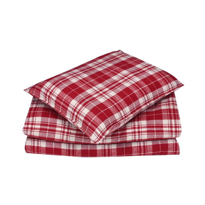 DUVET COVER SETS 2-PIECE SÄLEN, DARK RED/LINEN 150x210cm