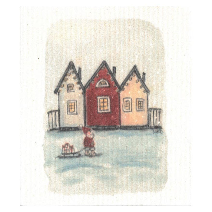 Disktrasa med tomte bakom husen