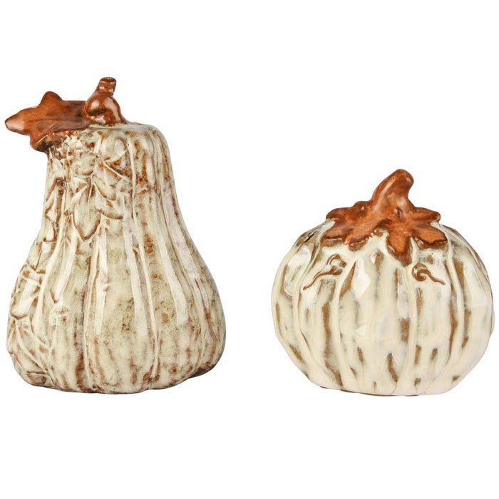 Dekorationspumpa, vit/orange, porslin, 8x5x10cm