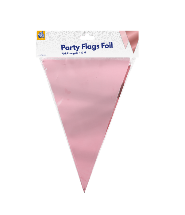 Partyflagga folie - Rosa roséguld