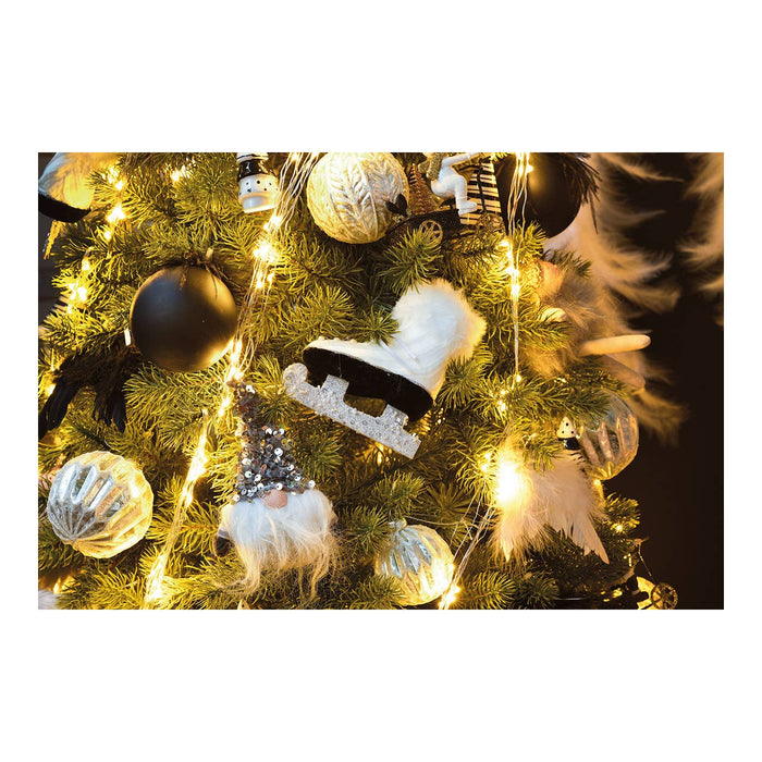 Julgranskula Glitter i glas, 4-pack, Silver Ø6cm