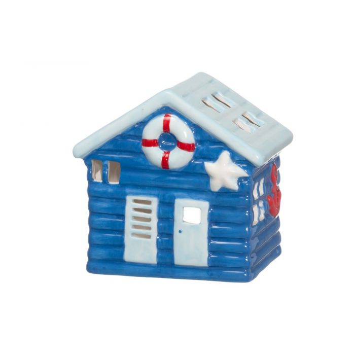 4 Living Collection Lyhty Beach Hut sininen/vaaleansininen 14 cm