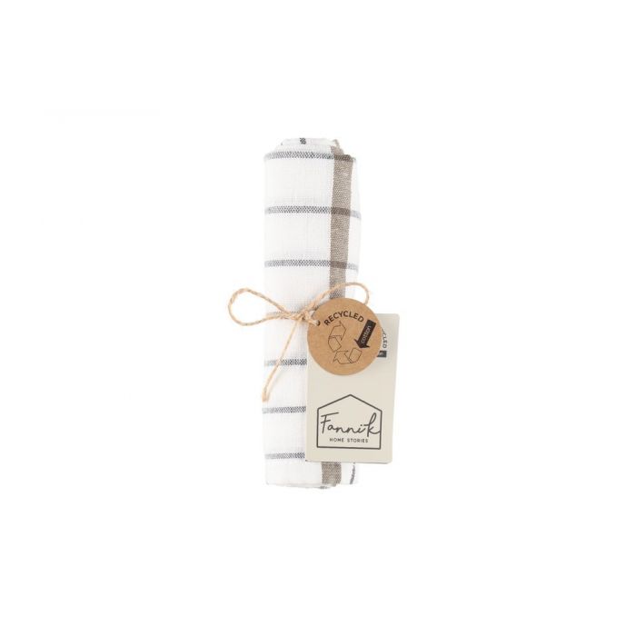Fanni K Home Stories Keittiöpyyhe Recyc 45x65 cm beige ruutu