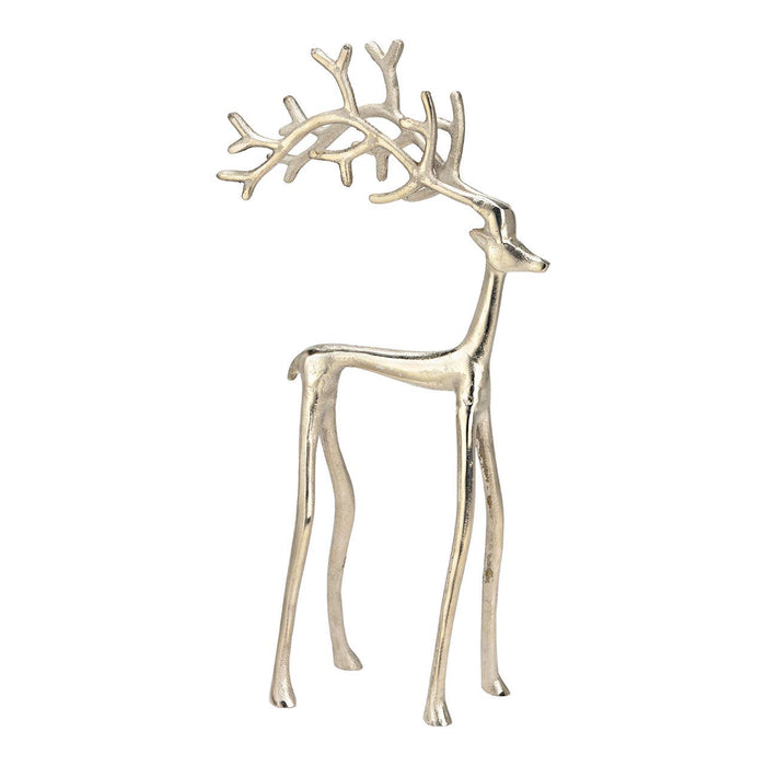 Hjort av metall silver (B/H/D) 20x38x10cm