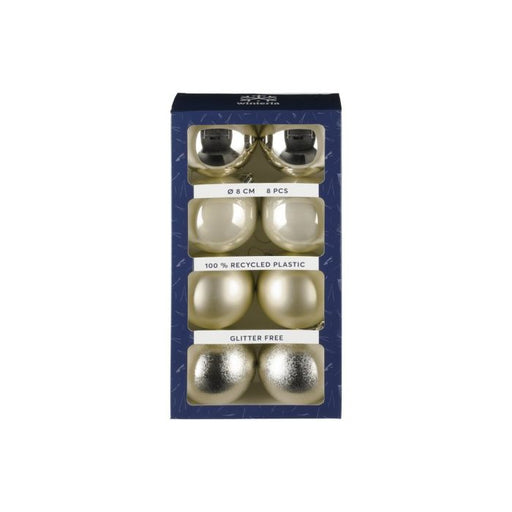 Kuusenpallo 8 cm 8 kpl shampanja mix - Primica Tools
